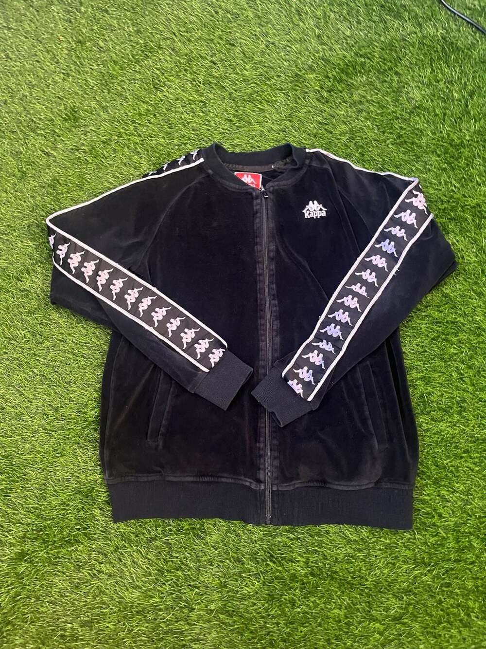 Kappa Authentic Benetti Men's Black Velour Track Jacket Medium